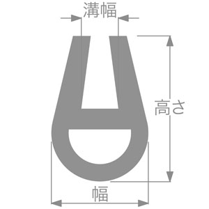 網受ゴム 5mm用 (溝幅:5/高さ:21mm/幅:14mm/長さ:2,000mm) - ゴム通