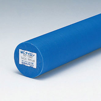 MCナイロン(MC901ブルー)丸棒 (直径:25mm/長さ:1,000mm) - ゴム通
