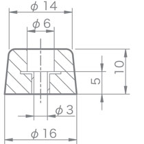T型ワッシャー入りゴム足 TP-160