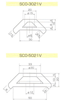 コーナーガード SCO型仕様(PVC製)