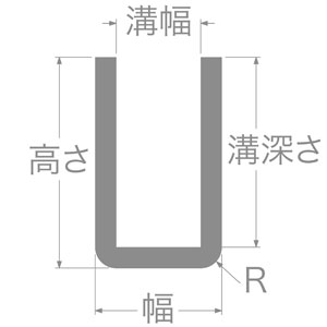 シリコーン溝ゴム紐 GTR-1×6×4(溝幅1mm)