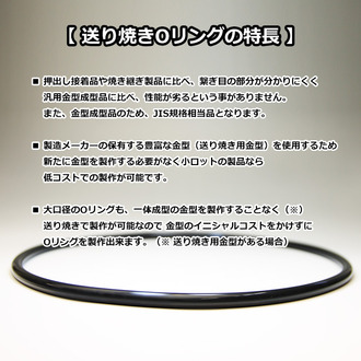 送り焼きOリング FKM 硬さ70 線径8ミリ