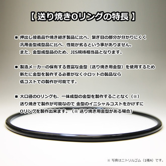 送り焼きOリング シリコーンゴム 硬さ70 線径11ミリ