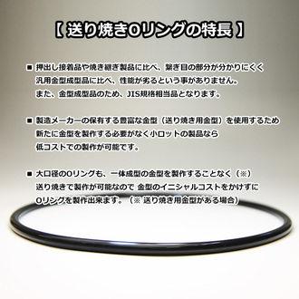 送り焼きOリング 食品対応フッ素(FKM) 硬さ70 線径4.5ミリ