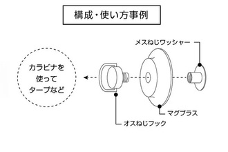 サビにくい強力マグネット「マグプラス(Dリングフック付き)」